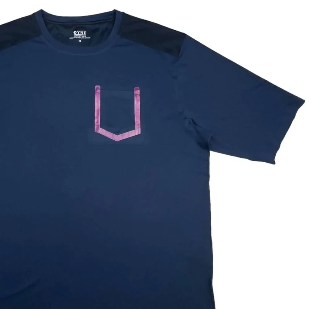 New Dyne Men US M Navy Blue T-Shirt Relaxed Fit Activewear - Picture 3 of 9
